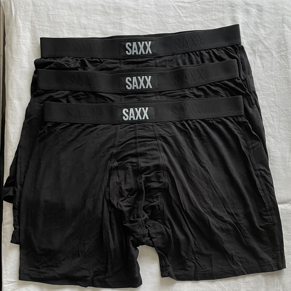 SAXX Men's Classic Black Boxer Briefs - 3 Pack - New, No tags